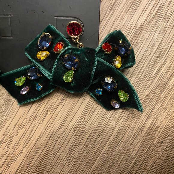 Torrid Holiday Bow Rhinestone Earring NWT - Picture 5 of 7